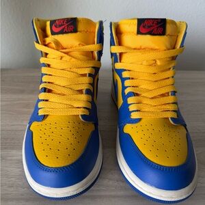 Nike Blue and Yellow High-Top Sneakers